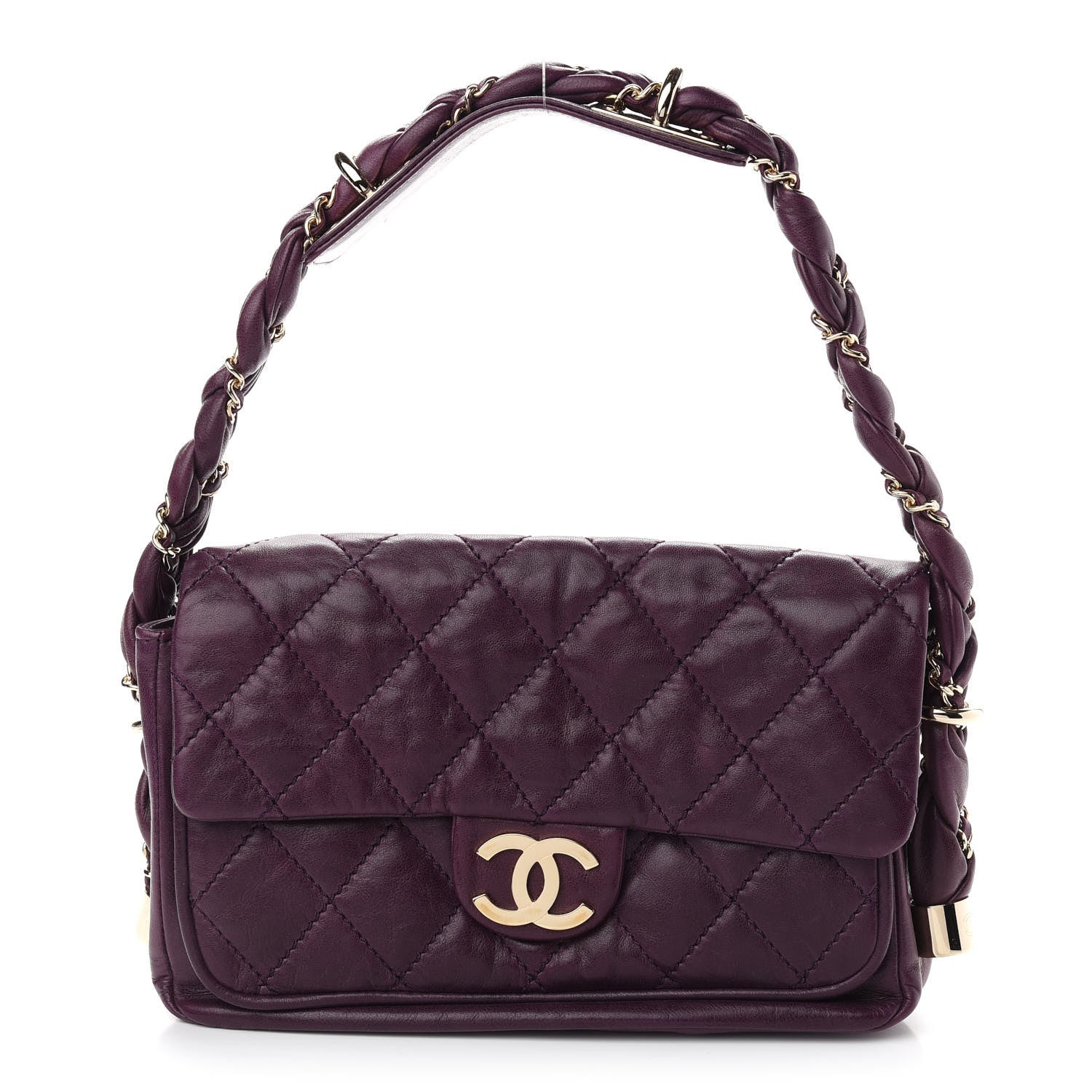 Chanel Distressed Lambskin Small Lady Braid Flap Purple 1 of 9