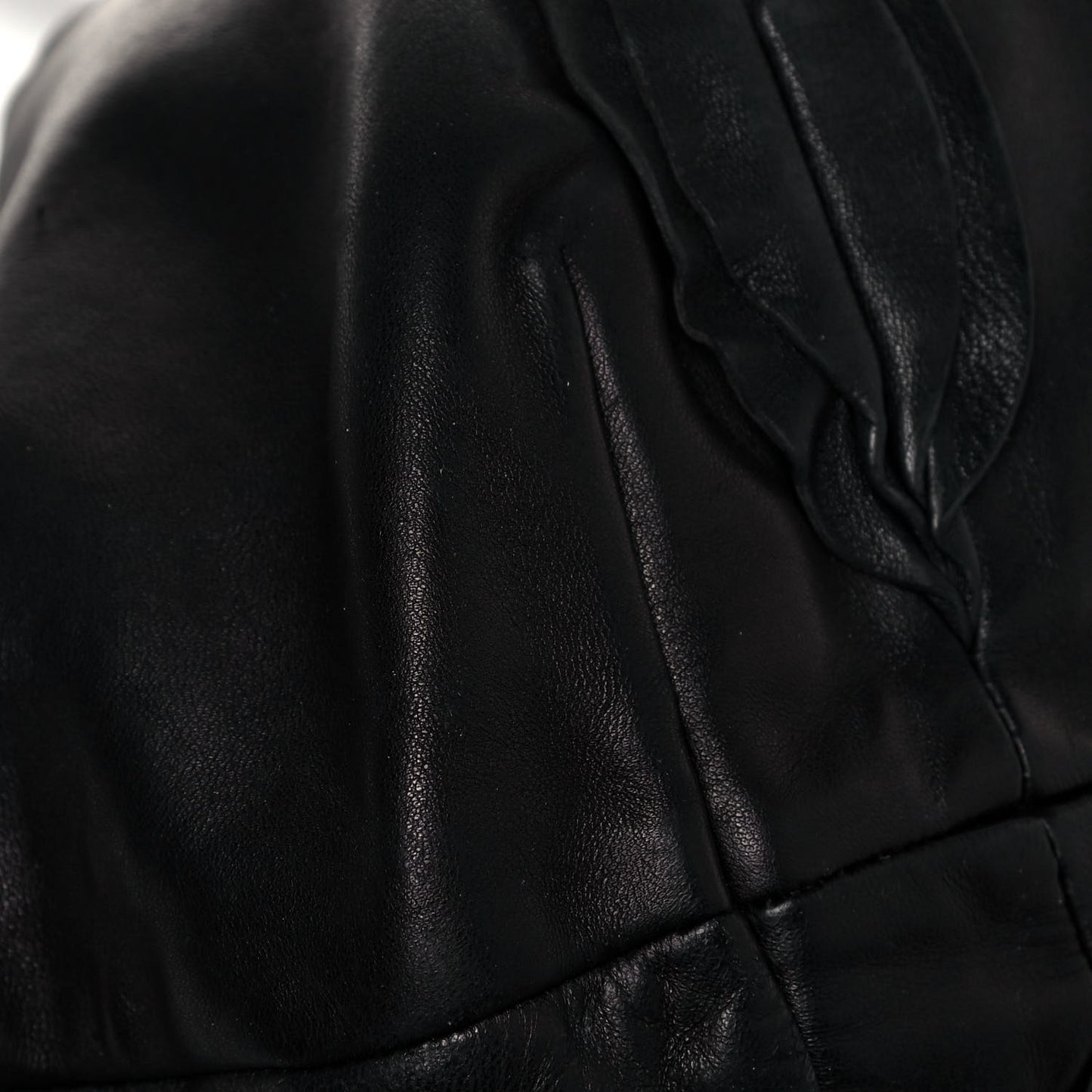 Nappa Ruffle Hobo Black
