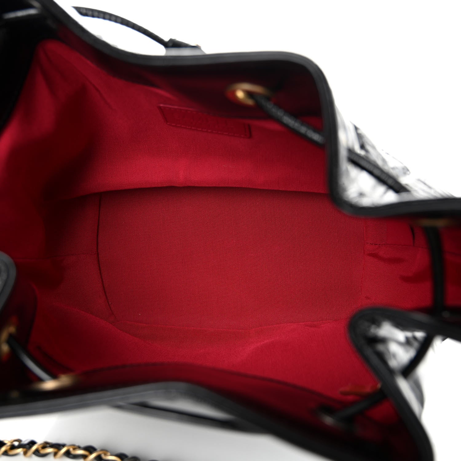 Chanel Shiny Aged Calfskin CC Chain Drawstring Bag Black 5 of 10