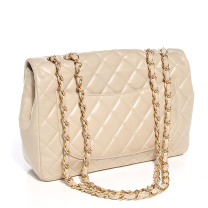 Chanel Lambskin Quilted Jumbo Single Flap Light Beige 3 of 8