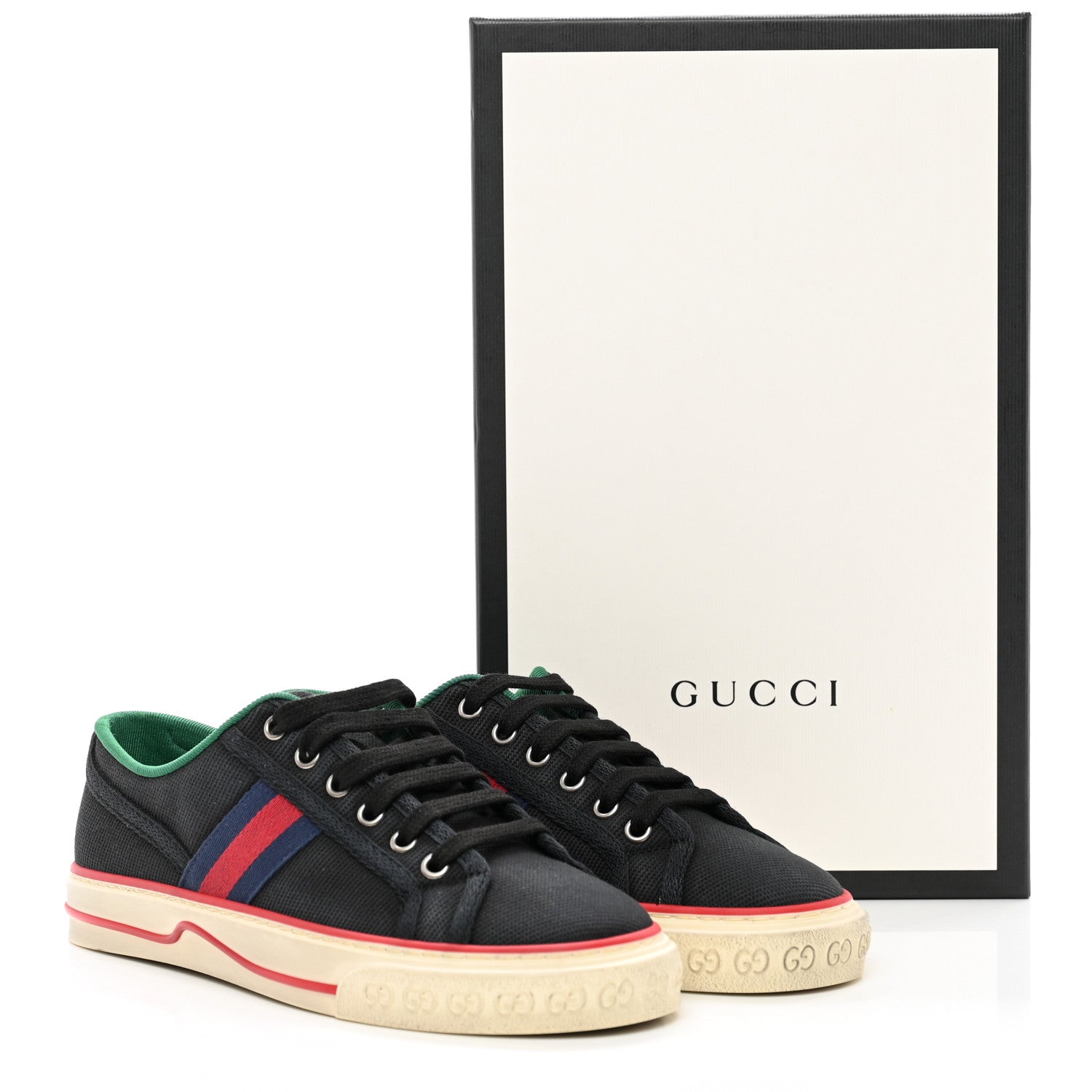 Gucci Canvas Web Womens 1977 Tennis Sneakers 37.5 Black 11 of 11