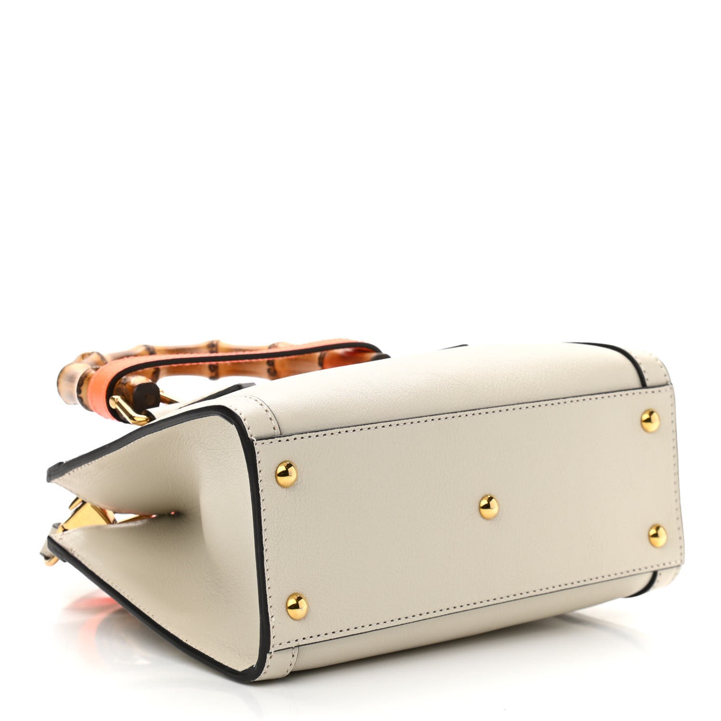 Wonka Grain Calfskin Mini Diana Tote Bag Mystic White Orange Fluo