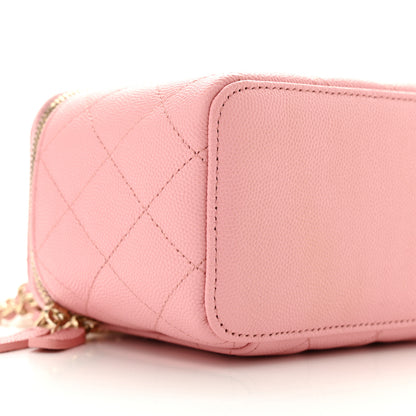 Chanel Caviar Quilted Small Vanity Case With Chain Pink 9 of 13