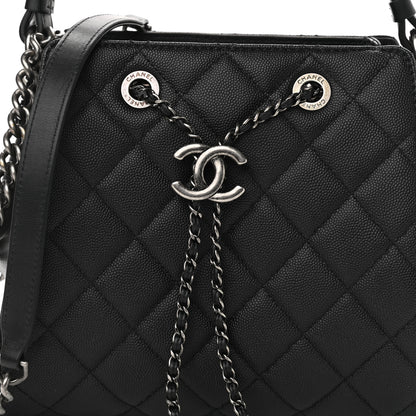 Chanel Caviar Quilted Small CC Bucket Bag Black 7 of 10