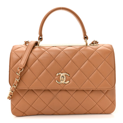 Chanel Lambskin Quilted Medium Trendy CC Flap Dual Handle Bag Camel 1 of 12