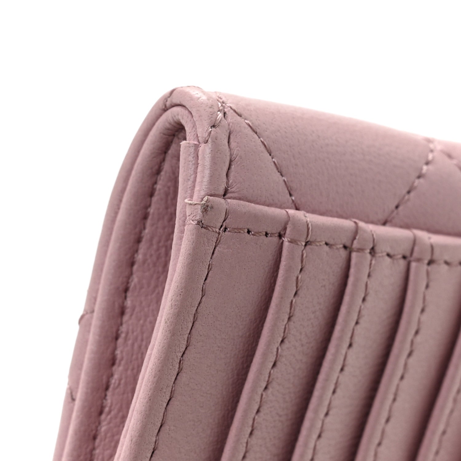 Chanel Lambskin Quilted Pearl Crystal CC Zip Around Card Holder Pink 9 of 10