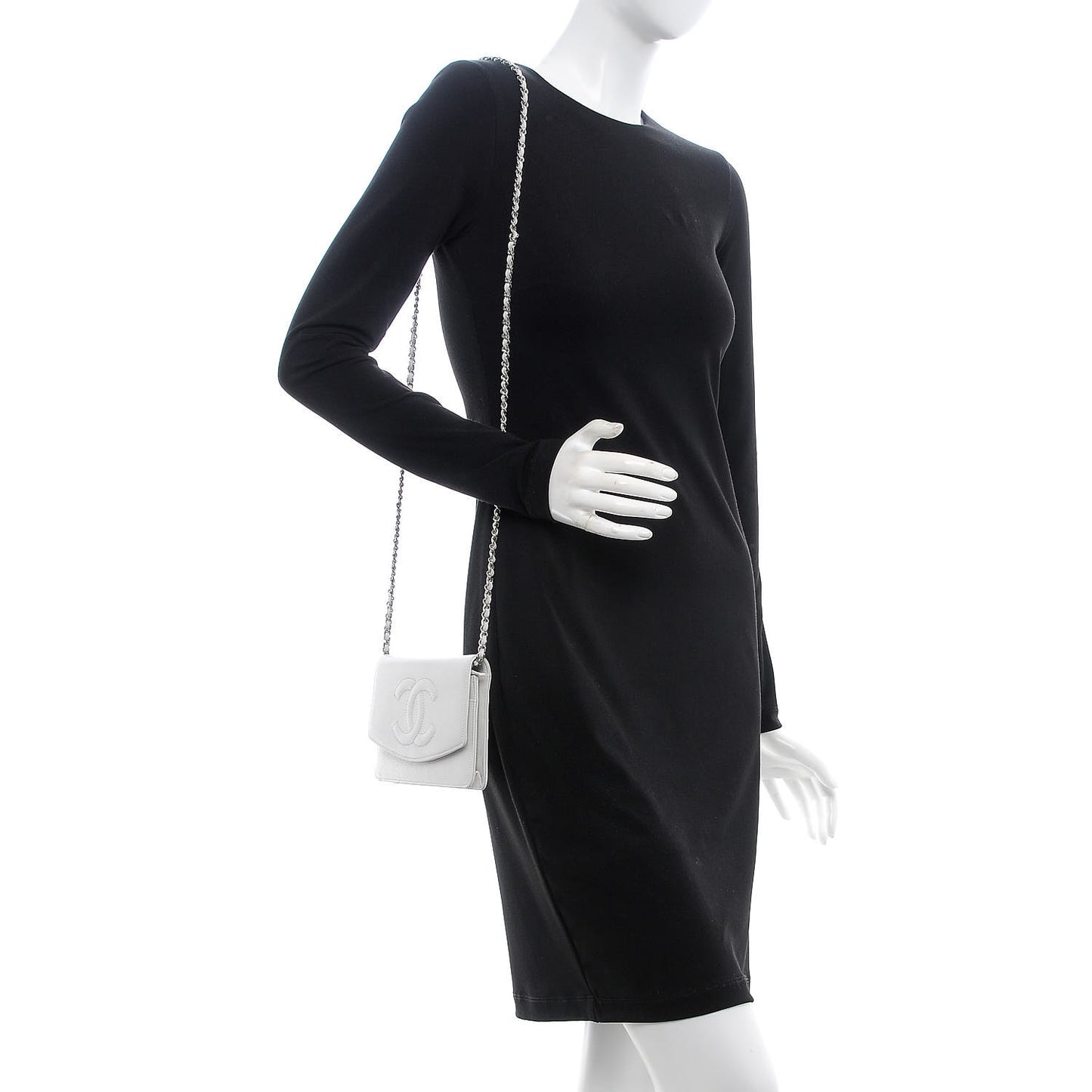 Caviar Timeless CC Wallet on Chain WOC White