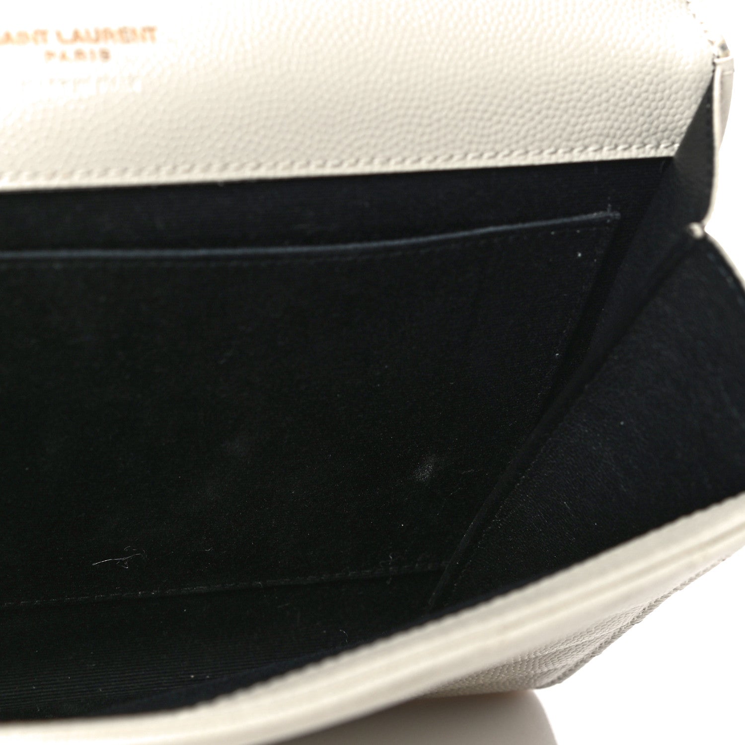 Saint Laurent Grain De Poudre Matelasse Chevron Monogram Envelope Clutch Blanc Vintage 11 of 12