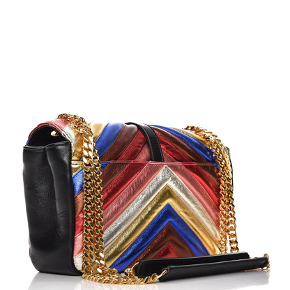 Saint Laurent Metallic Calfskin Matelasse Chevron Medium Monogram Satchel Multicolor 3 of 7