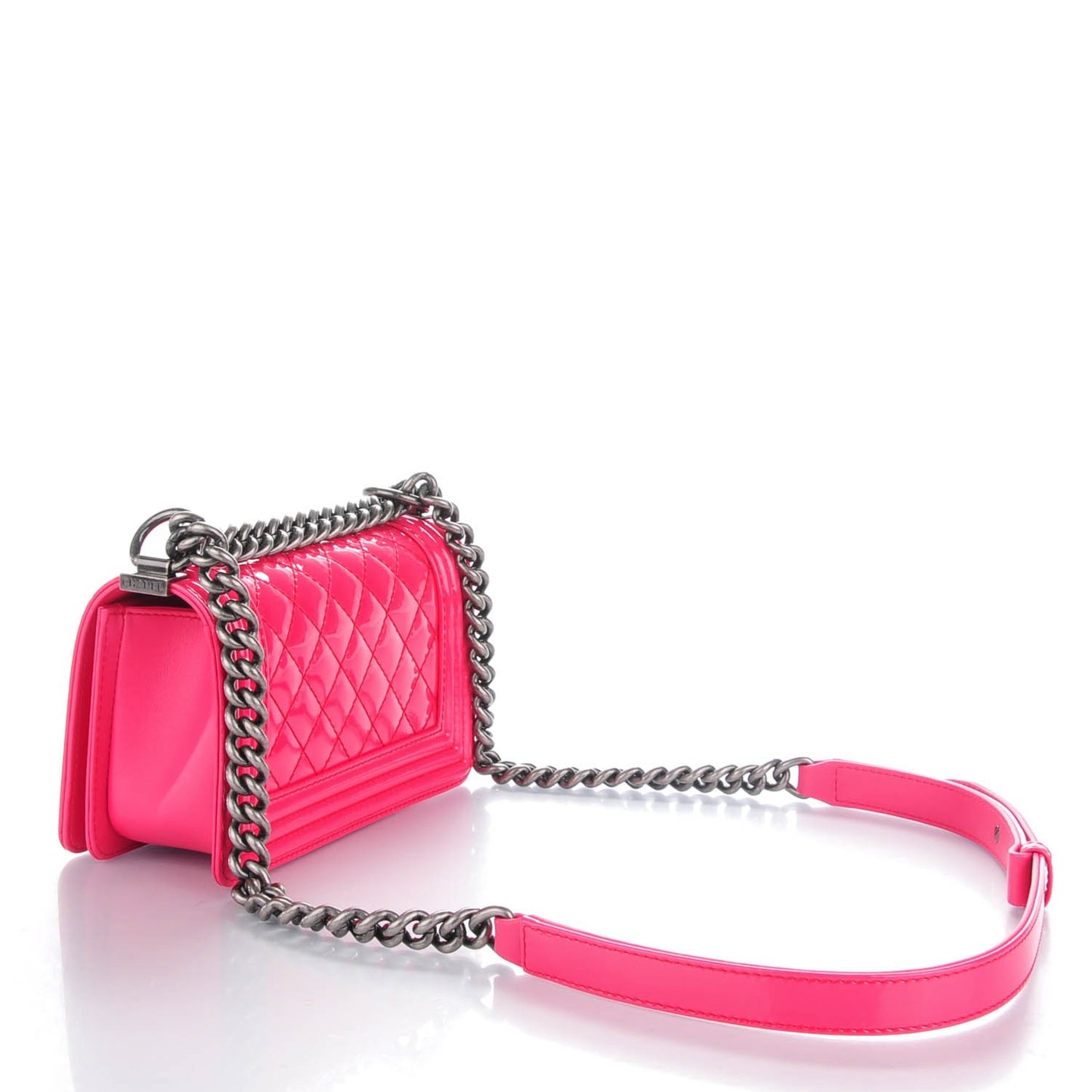 Patent Calfskin Small Boy Flap Pink