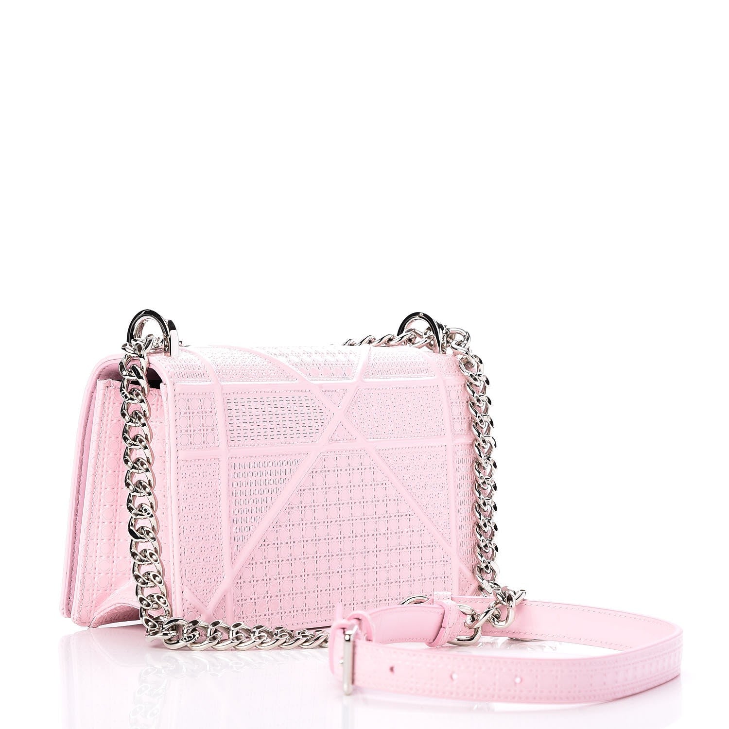 Christian Dior Patent Micro-Cannage Small Diorama Flap Bag Rose 4 of 7