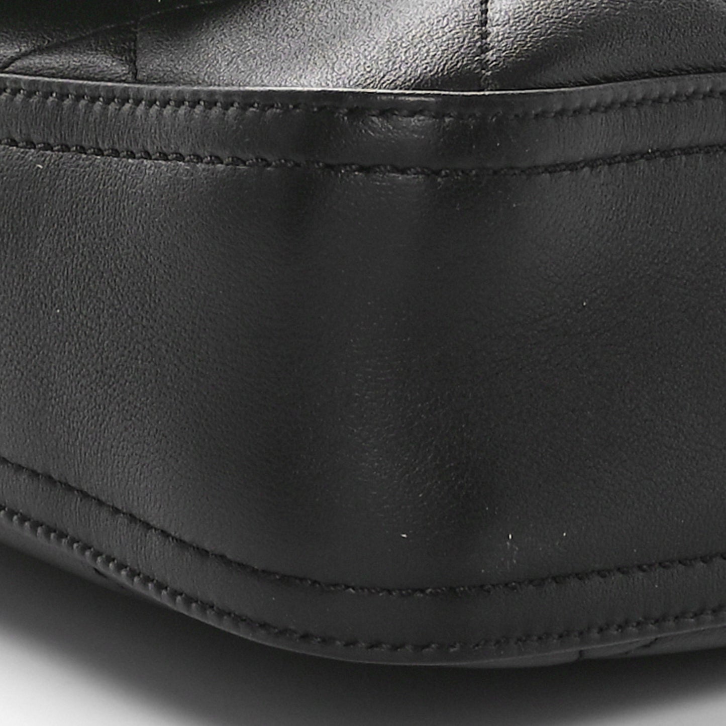 Calfskin Stitched Easy Mood Flap Black