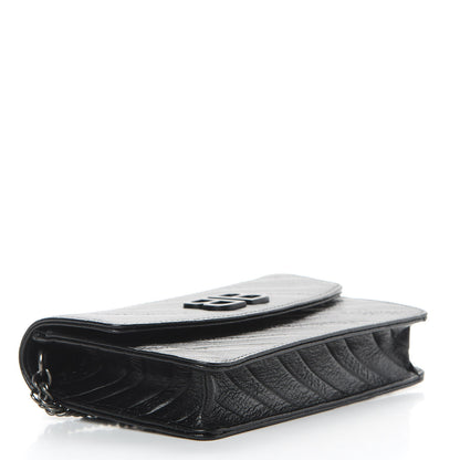 Balenciaga Shiny Goatskin Logo Embossed Monochrome BB Wallet On Chain Black 4 of 11
