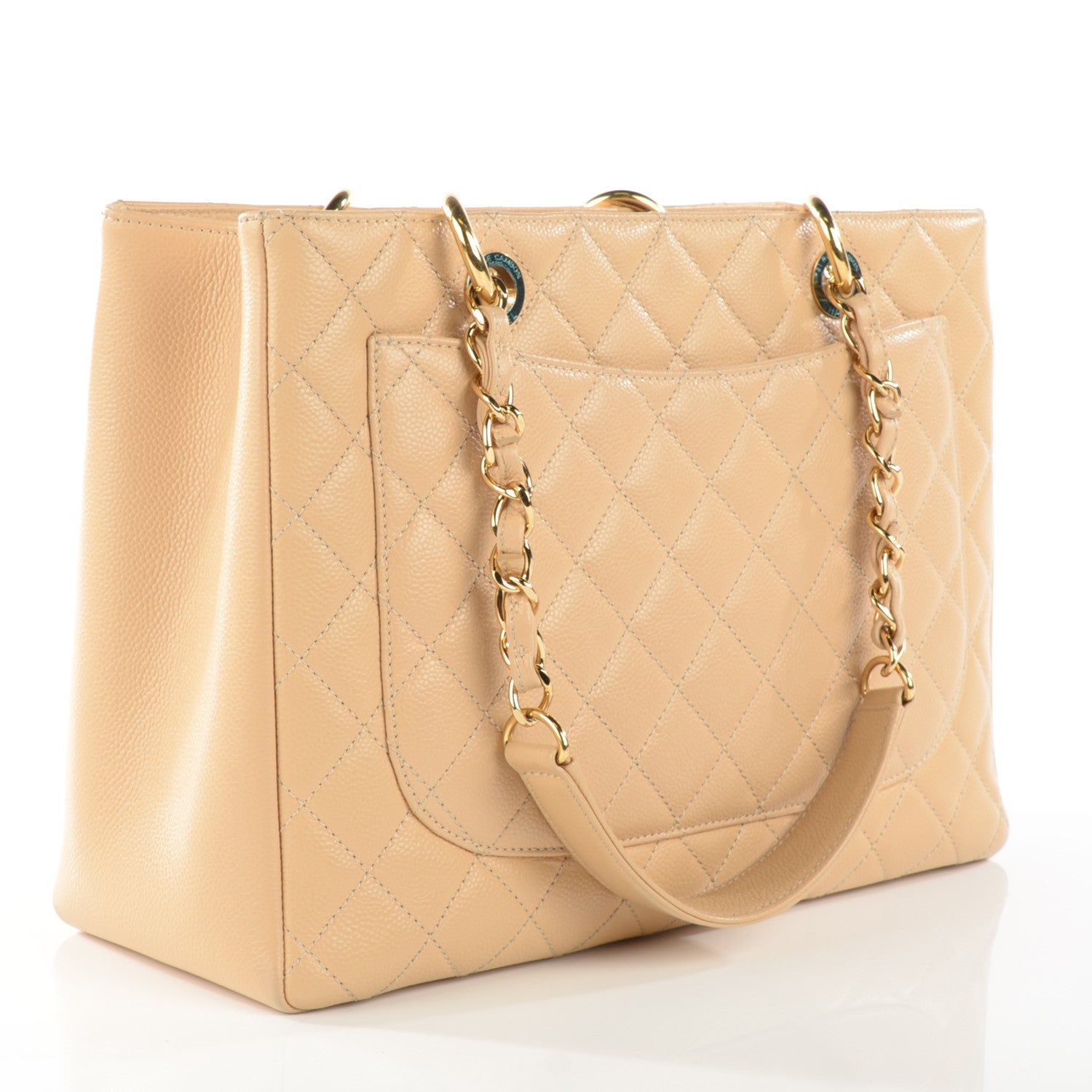 Chanel Caviar Quilted Grand Shopping Tote GST Beige Clair 3 of 8