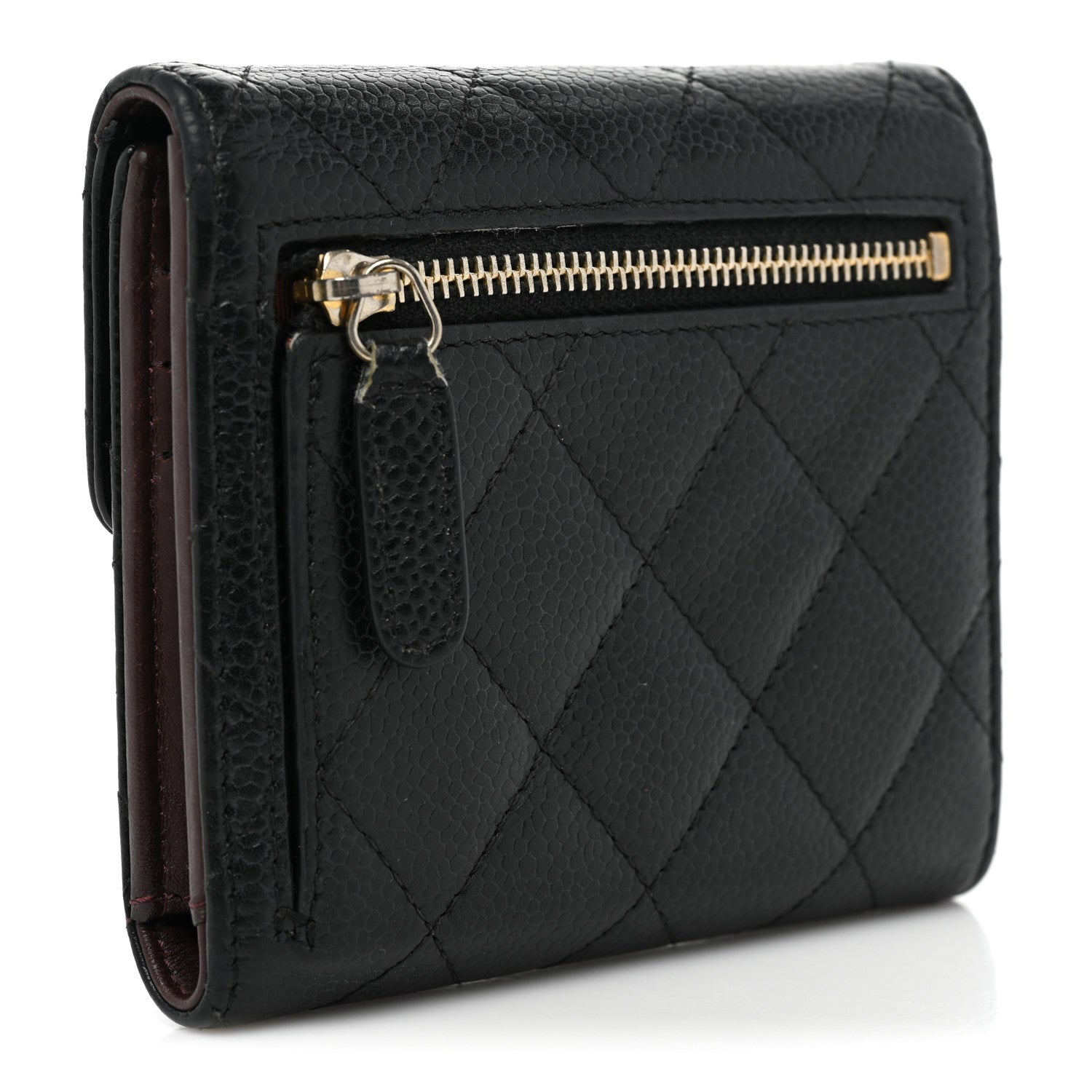 Chanel Caviar Quilted Compact Flap Wallet Black 3 of 14