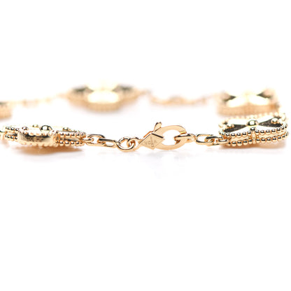 Van Cleef & Arpels 18K Yellow Gold 5 Motifs Guilloche Vintage Alhambra Bracelet 3 of 6