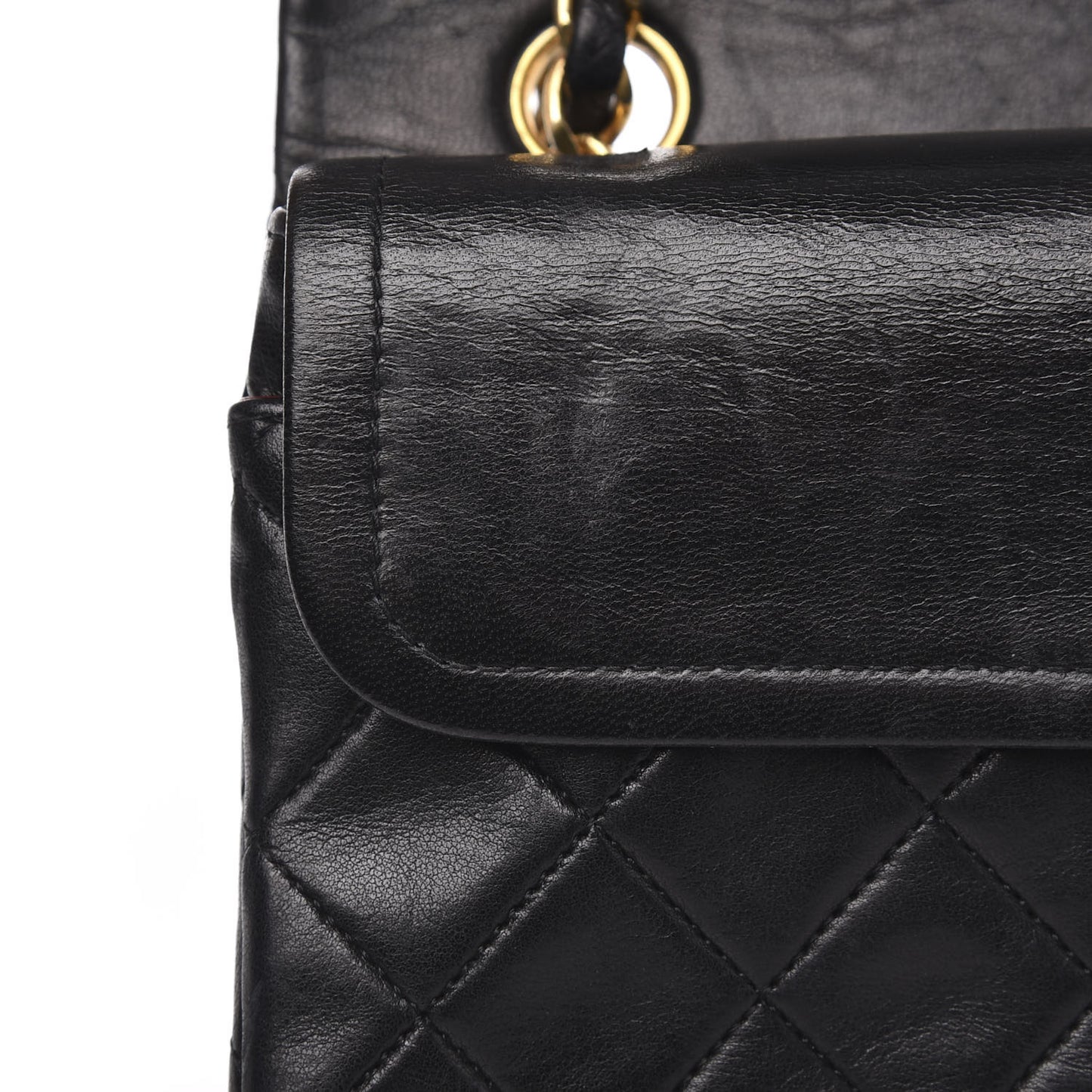 Lambskin Quilted Small Double Flap Black
