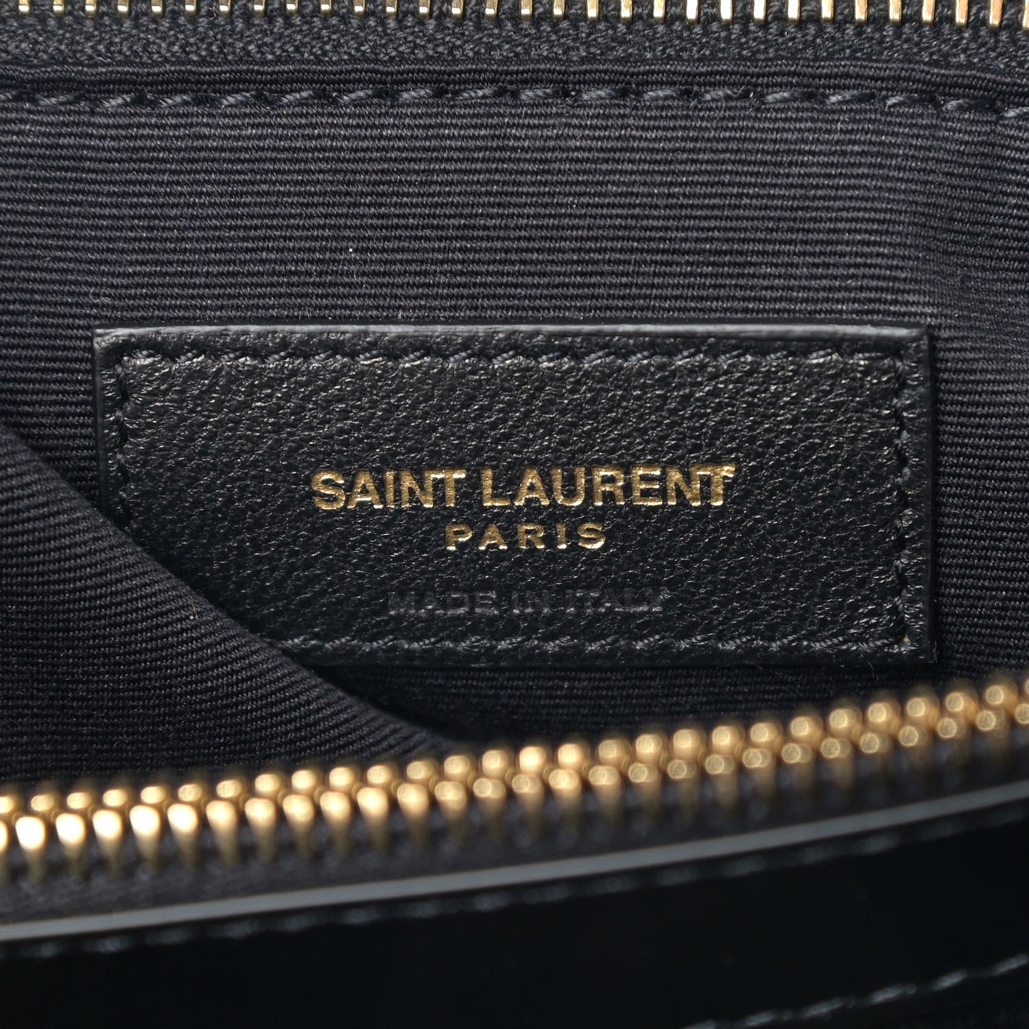 Saint Laurent Calfskin Y Quilted Monogram Medium Loulou Chain Satchel Black 8 of 9