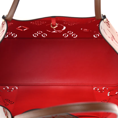 Christian Louboutin Calfskin Loubinthesky Large Perforated Cabarock Spikes Tote Biscotto 8 of 13