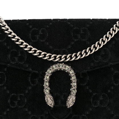 Gucci Velvet GG Monogram Mini Dionysus Chain Wallet Black 8 of 10