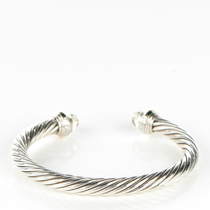 David Yurman Sterling Silver 14K Yellow Gold Lemon Citrine 7mm Cable Classics Bracelet 2 of 6