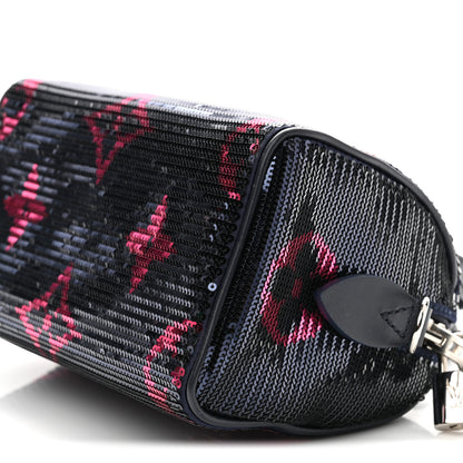 Louis Vuitton Giant Monogram Sequins Speedy Bandouliere 18 Navy Fuchsia 9 of 9