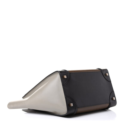 Celine Satin Calfskin Mini Tri-Color Luggage Dark Grey 4 of 12
