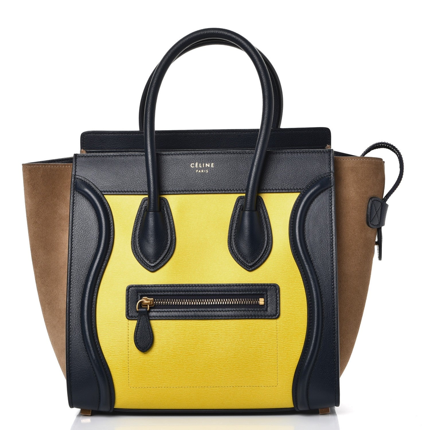 Celine Nubuck Grained Calfskin Micro Tri-Color Luggage Fluo Yellow 1 of 7