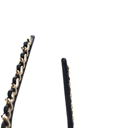 Chanel Metal Lambskin CC Turnlock Chain Headband Gold Black 8 of 8