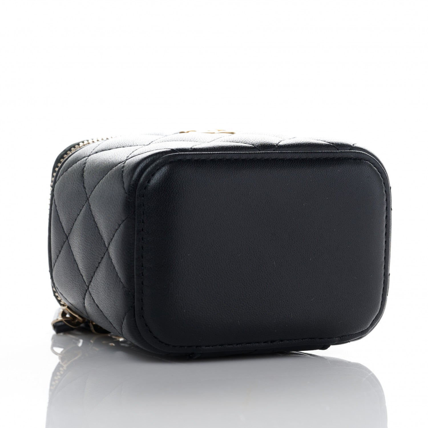 Chanel Lambskin Quilted Top Handle Mini Vanity Case With Chain Black 4 of 10