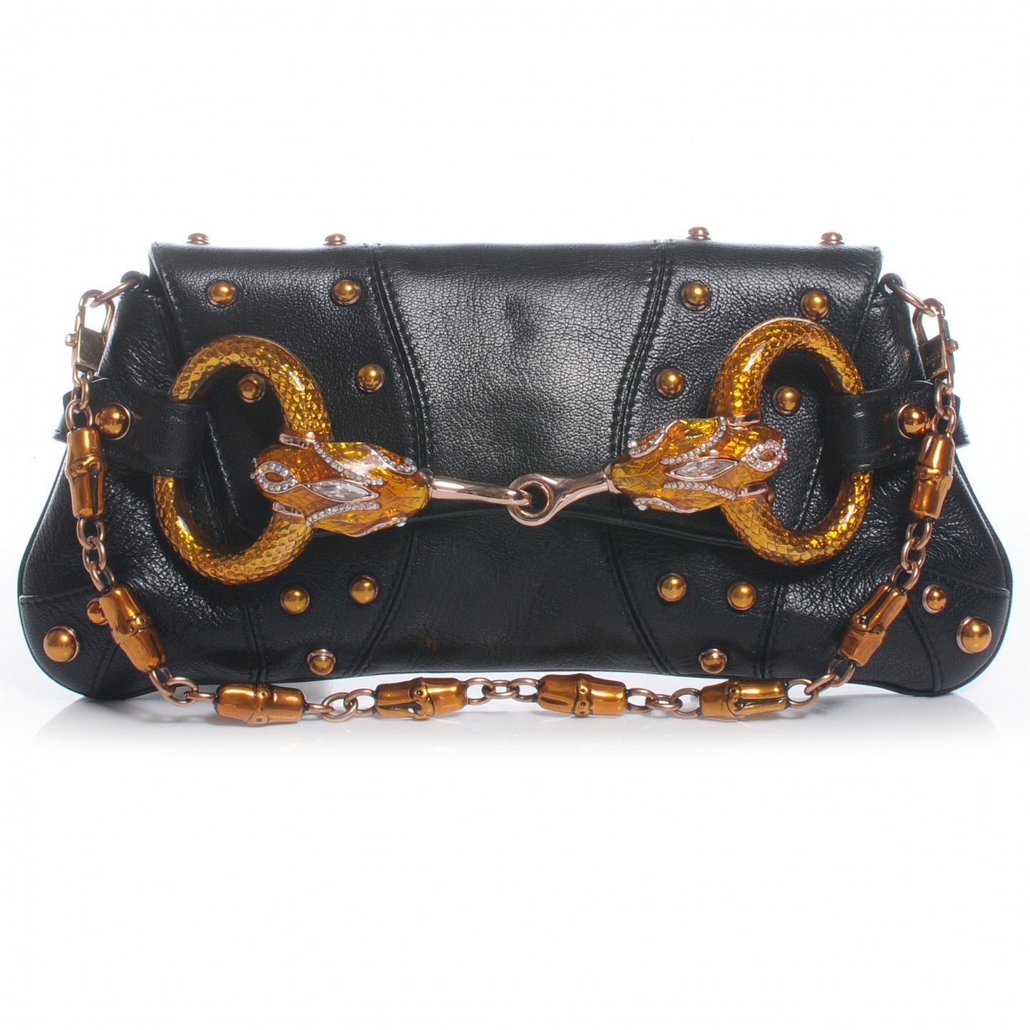 Leather Limited Edition Tom Ford Snake Horsebit Clutch Black