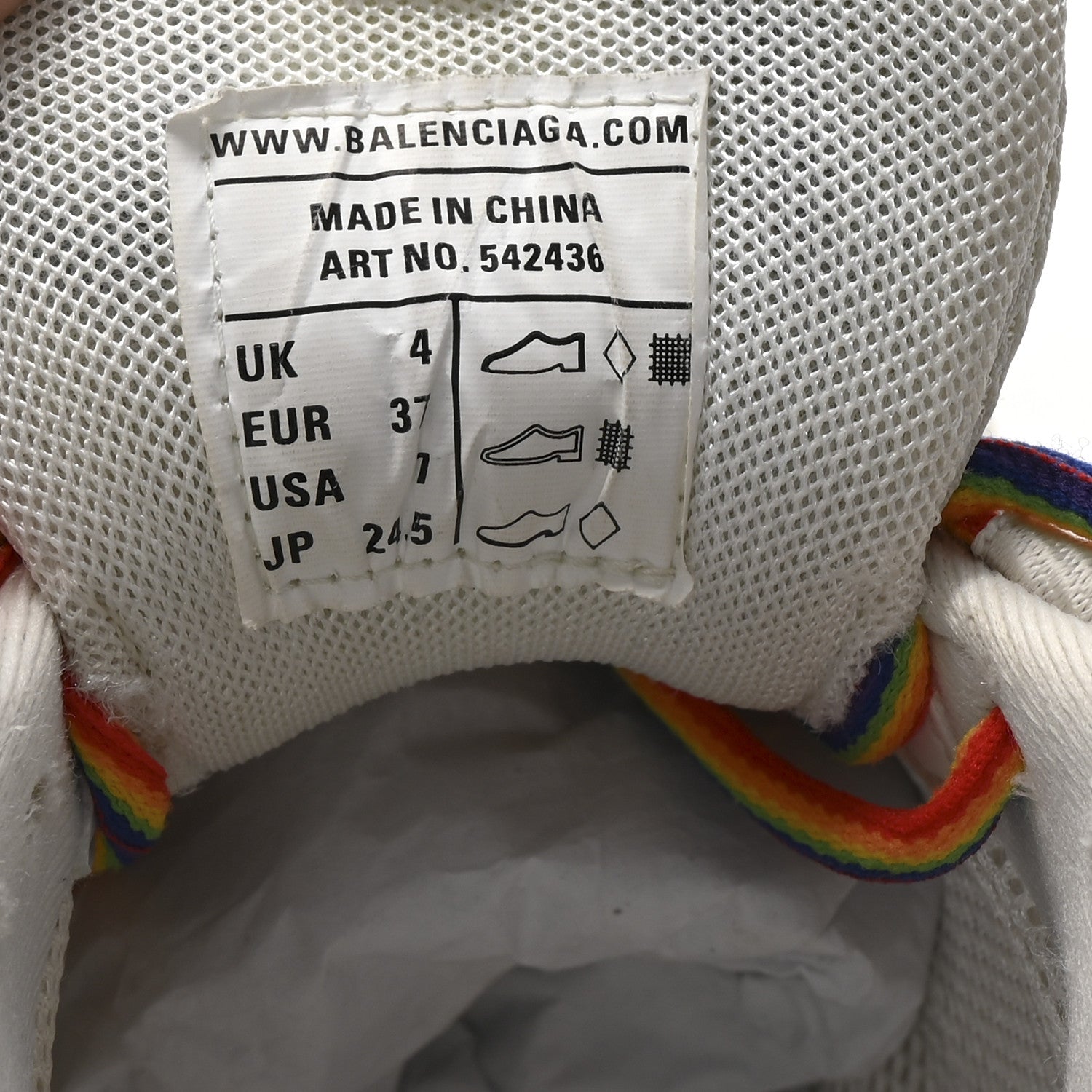 Balenciaga Rubber Mesh Fabric Monocolor Recycled Sole Womens Track Sneakers 37 White Multicolor 9 of 10