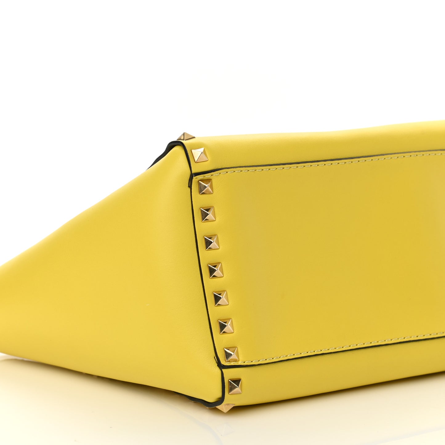 Vitello Small Rockstud Double Handle Tote Naples Yellow