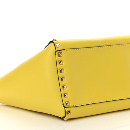 Valentino Garavani Vitello Small Rockstud Double Handle Tote Naples Yellow 8 of 9