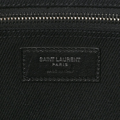 Saint Laurent Linen Calfskin Rive Gauche Tote Black 6 of 10