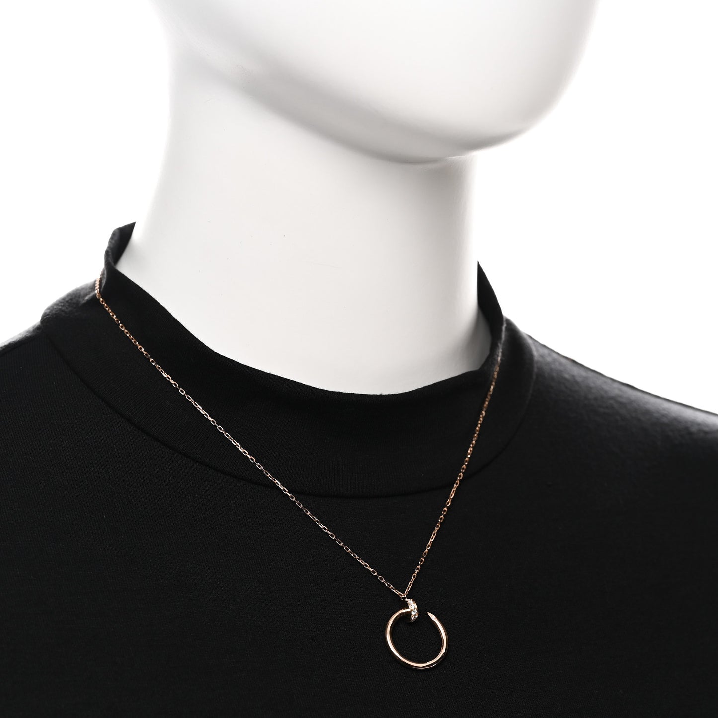 18K Pink Gold Diamond Juste Un Clou Pendant Necklace