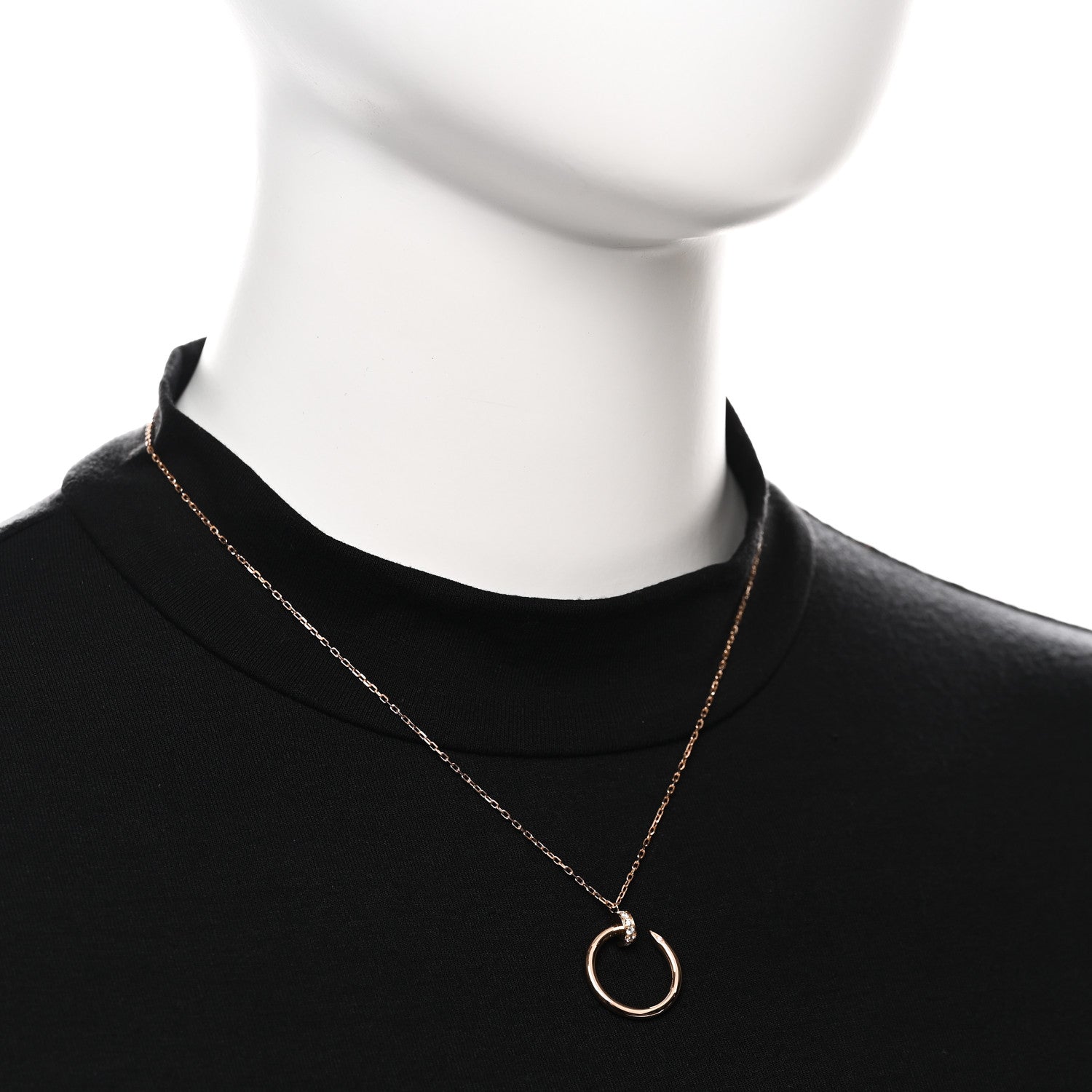 Cartier 18K Pink Gold Diamond Juste Un Clou Pendant Necklace 2 of 6