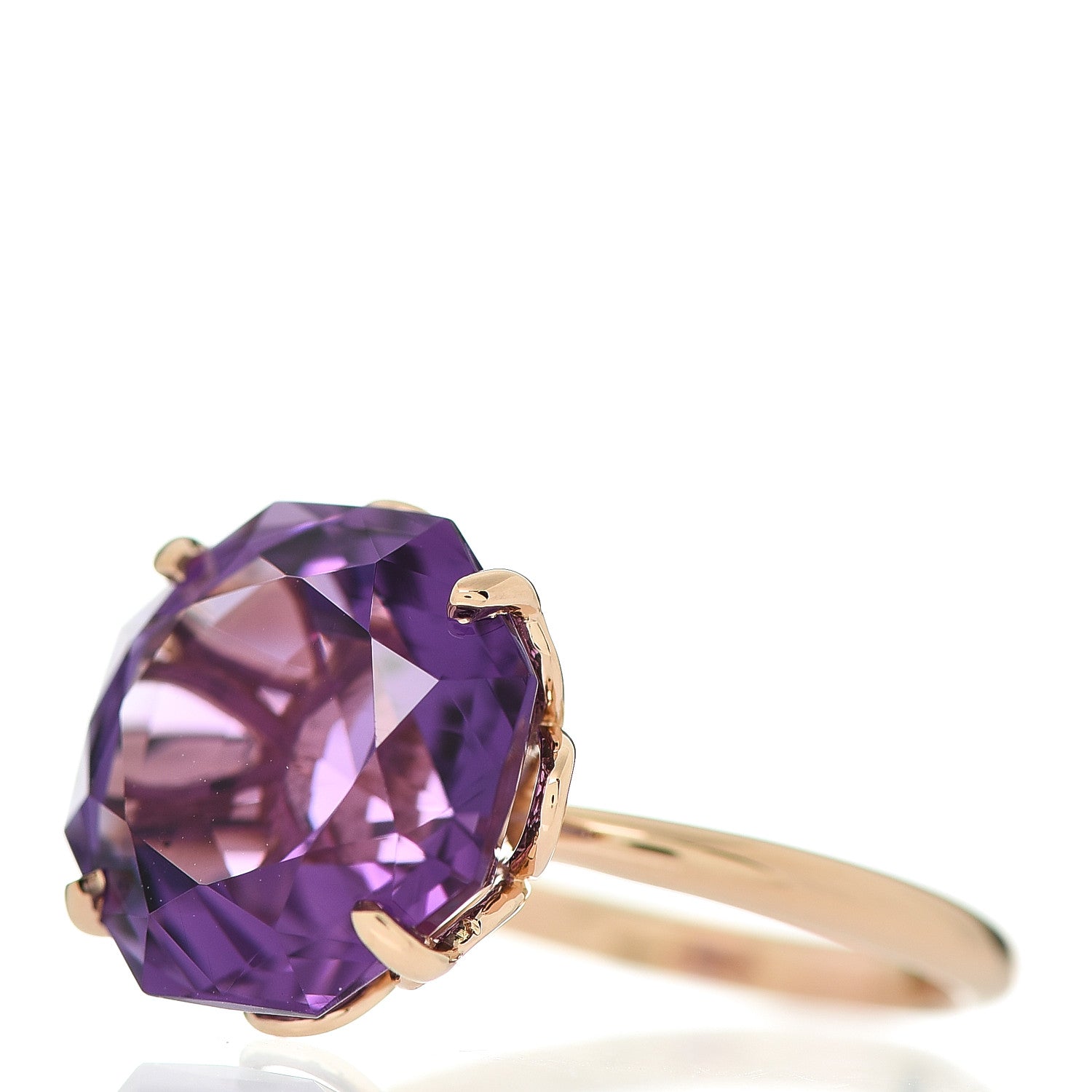 Tiffany 18K Rose Gold Amethyst Octagonal Sparklers Ring 51 5.75 3 of 5