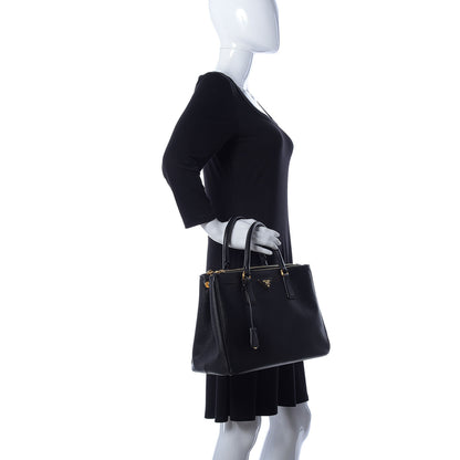 Prada Saffiano Medium Galleria Double Zip Tote Black 3 of 9