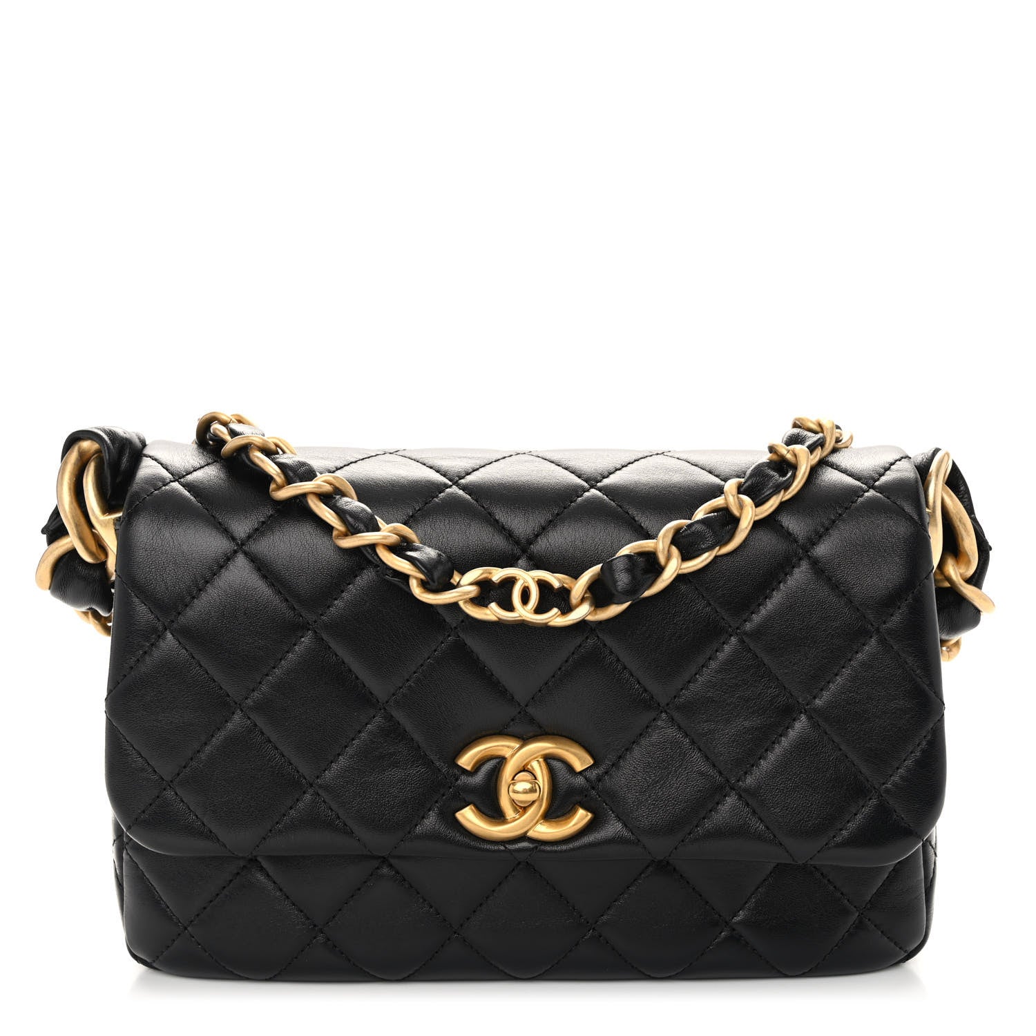 Chanel Lambskin Quilted CC Chain Shoulder Bag Black 1 of 11