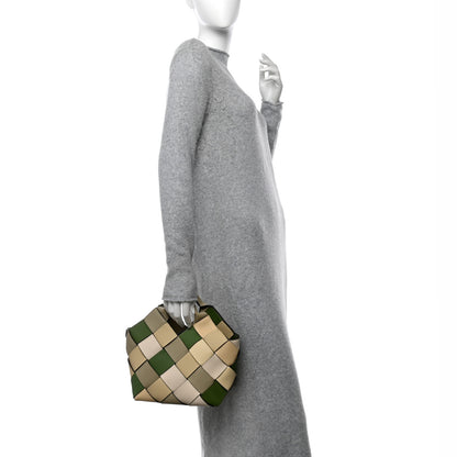 Loewe Calfskin Woven Small The Surplus Collection Basket Bag Avocado Ivory 2 of 10