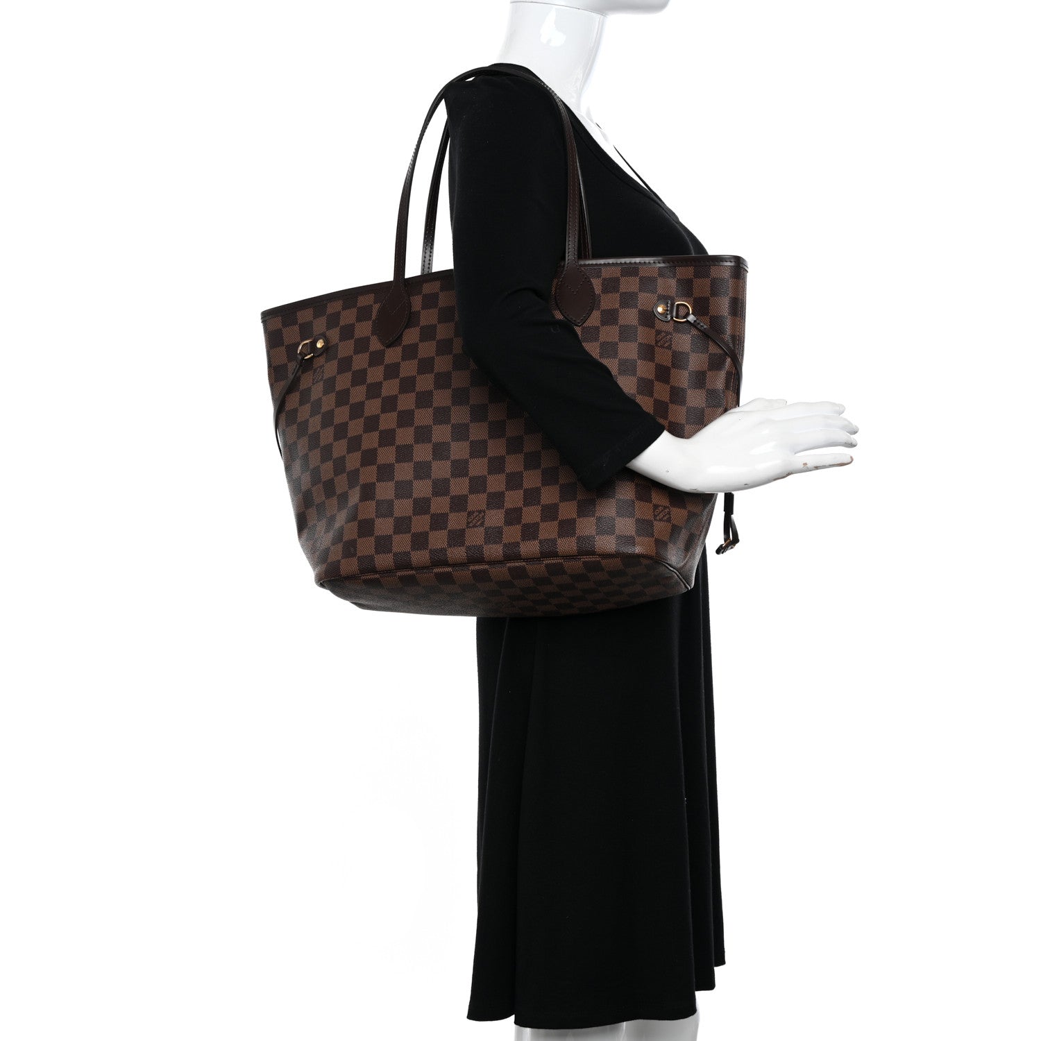 Louis Vuitton Damier Ebene Neo Neverfull MM Rose Ballerine 2 of 10