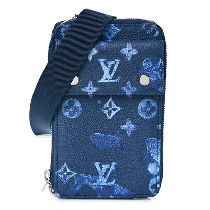 Louis Vuitton Monogram Ink Watercolor Phone Pouch Blue 1 of 8