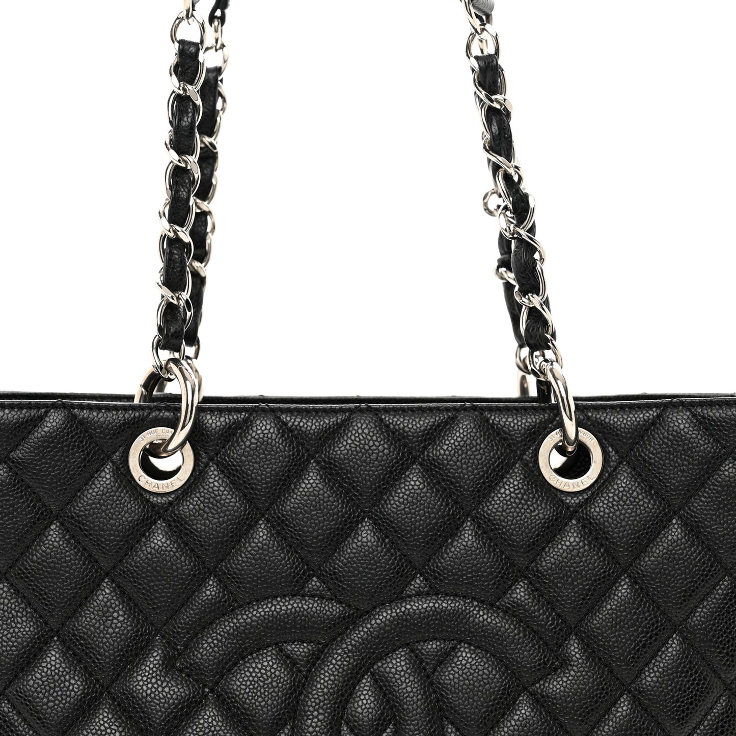 Caviar Quilted Grand Shopping Tote GST Black