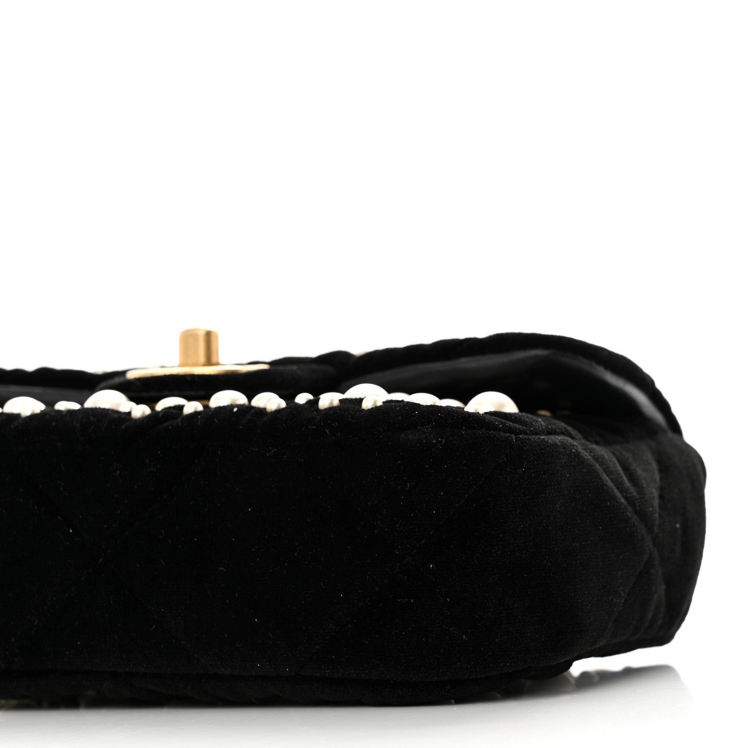 Chanel Velvet Pearl Mini Flap Bag Black 10 of 10