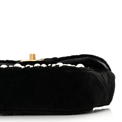 Chanel Velvet Pearl Mini Flap Bag Black 10 of 10