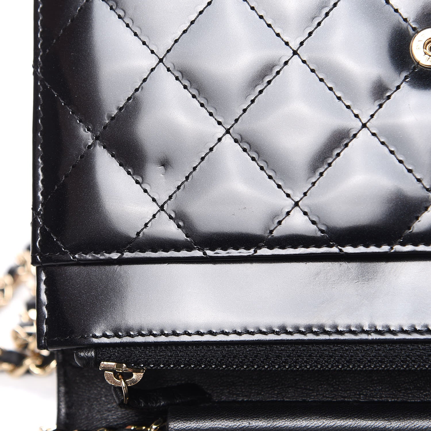 Chanel Glazed Calfskin Quilted Boy Wallet On Chain WOC Black 18 of 19