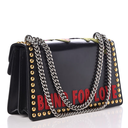 Gucci Calfskin Floral Embroidered Studded Small Dionysus Shoulder Bag Black 2 of 16