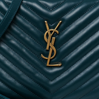 Saint Laurent Calfskin Matelasse Monogram Lou Camera Bag Sea Turquoise 8 of 12