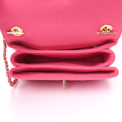 Chanel Jersey Chevron Quilted Small Trendy CC Dual Handle Flap Bag Pink 5 of 10